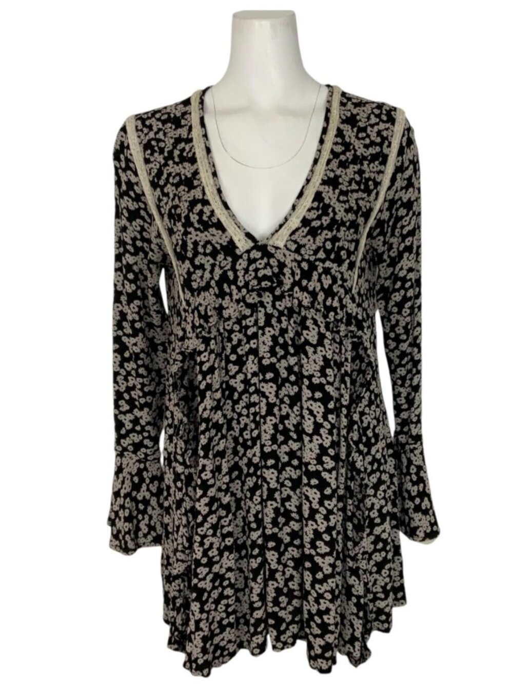 Free People Like You Best Mini Dress S Black Combo